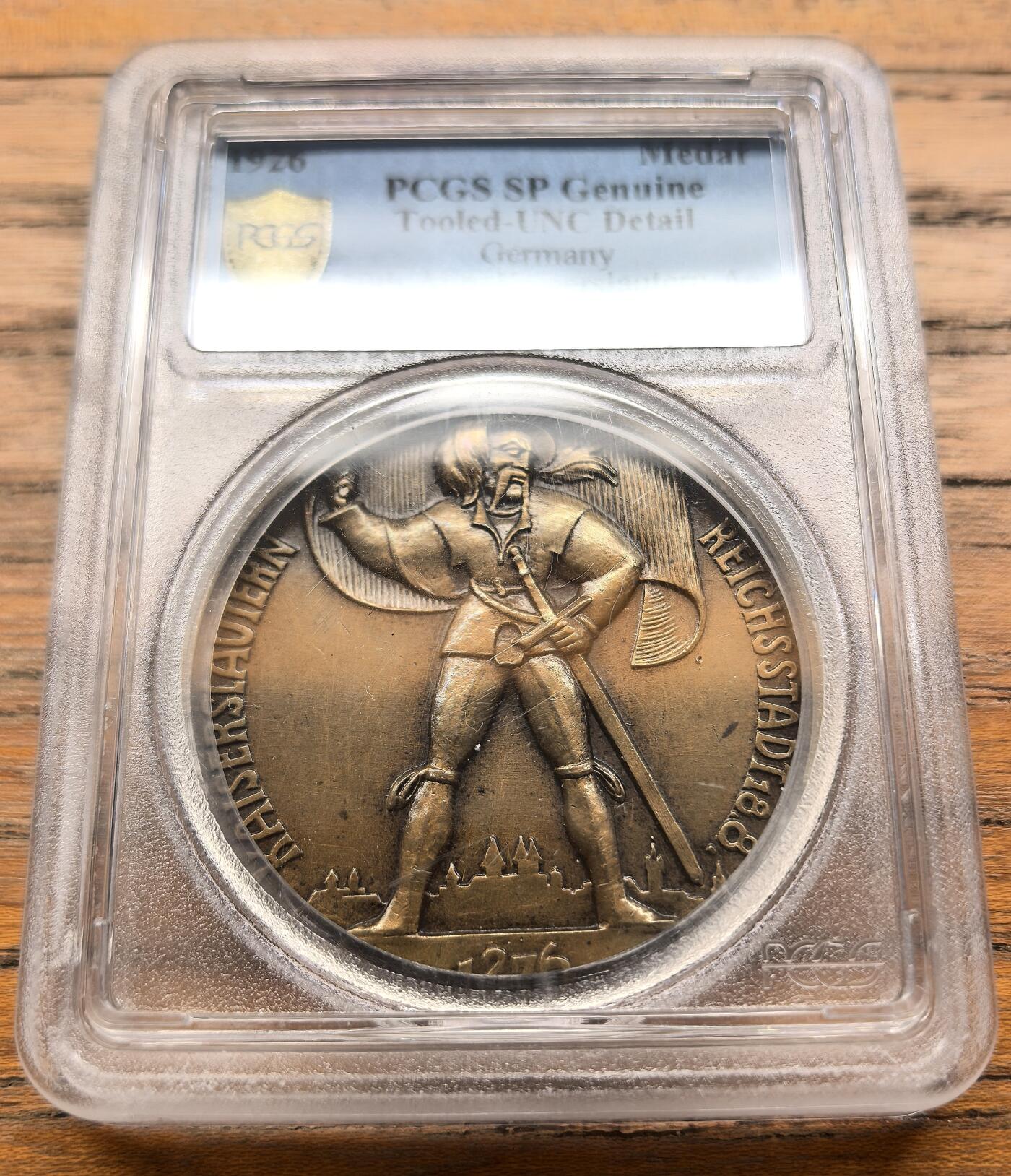 凡希社世界钱币微拍第三百二十一期 1926魏玛德国凯撒斯劳滕建城650周年纪念铜章PCGS-UNCD