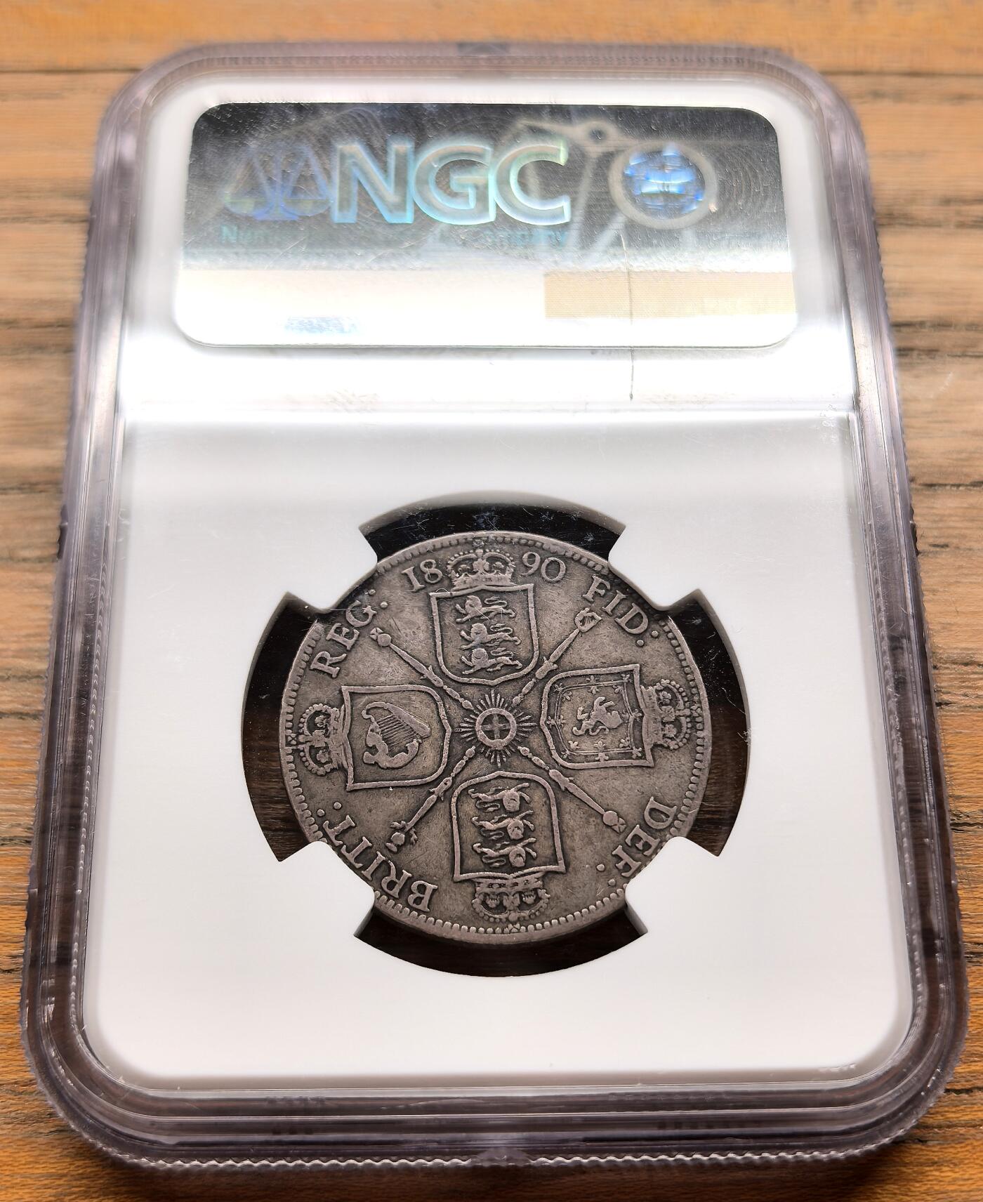 凡希社世界钱币微拍第三百二十一期 1890英国老维高冠2先令NGC-VF20