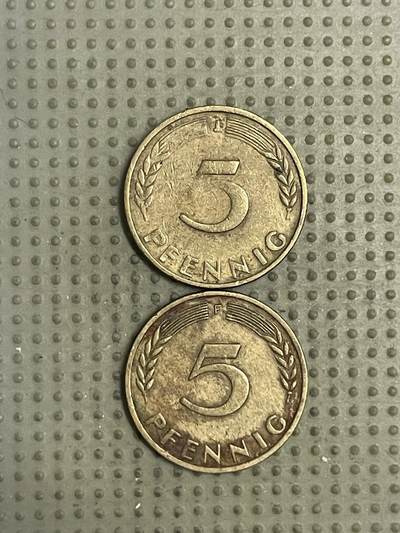 2026年第35场各国散币拍卖（总第185场） - 德国1949年银行版5芬尼2枚