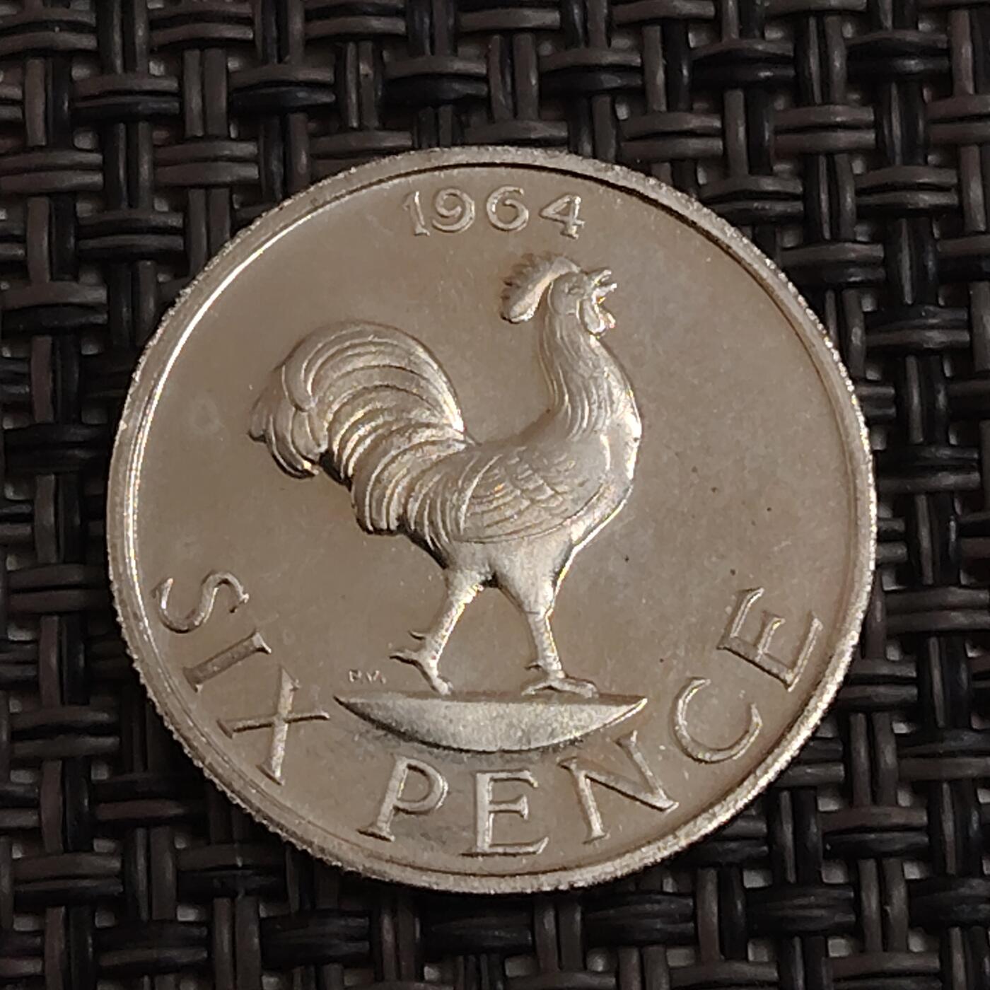 布加迪🐬～世界钱币(上海)🌾第 282 期 /  各国套币和散币 马拉维🇲🇼 1964年 6便士 原光品相