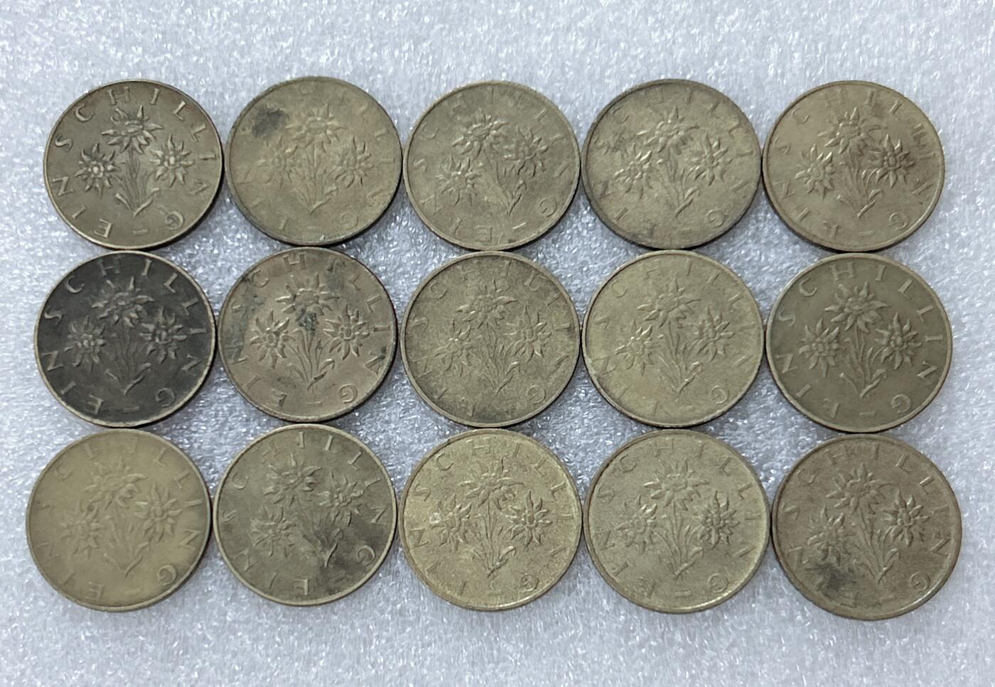 第一海外回流一元起拍收藏 散集专场  第302期 奥地利1先令铜币 15枚