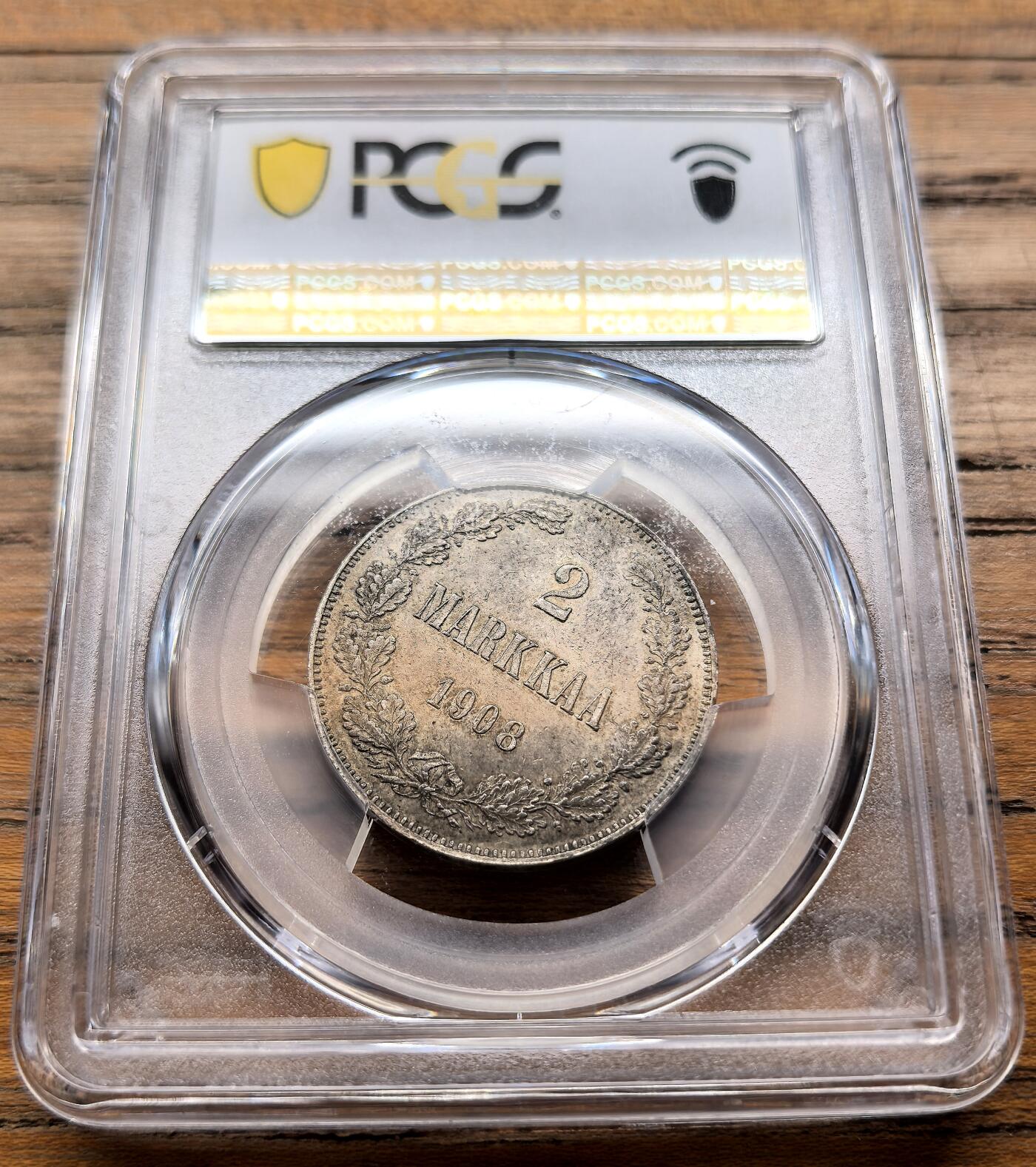 凡希社世界钱币微拍第三百二十一期 1908L俄占芬兰2马克银币PCGS-MS62