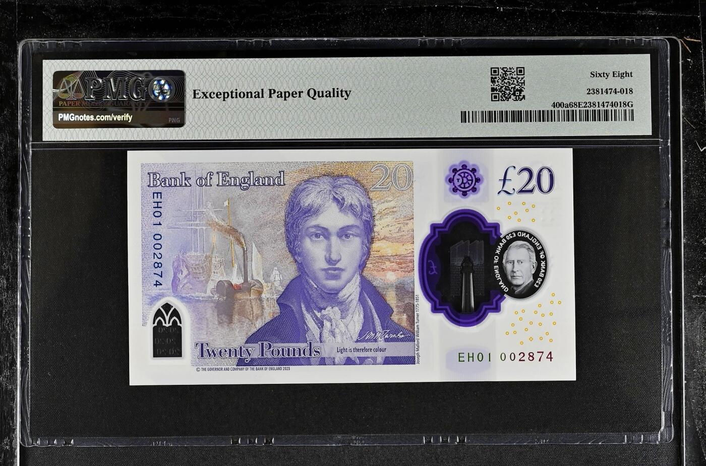 【Blue Auction】✨世界纸币精拍800期盛典——白金之夜🔥🔥🔥 G-【一组4张 首发冠全同千位小号】英国 2024年5-50镑 查尔斯三世 PMG69EPQ-66EPQ 高分套 潜力上涨品种