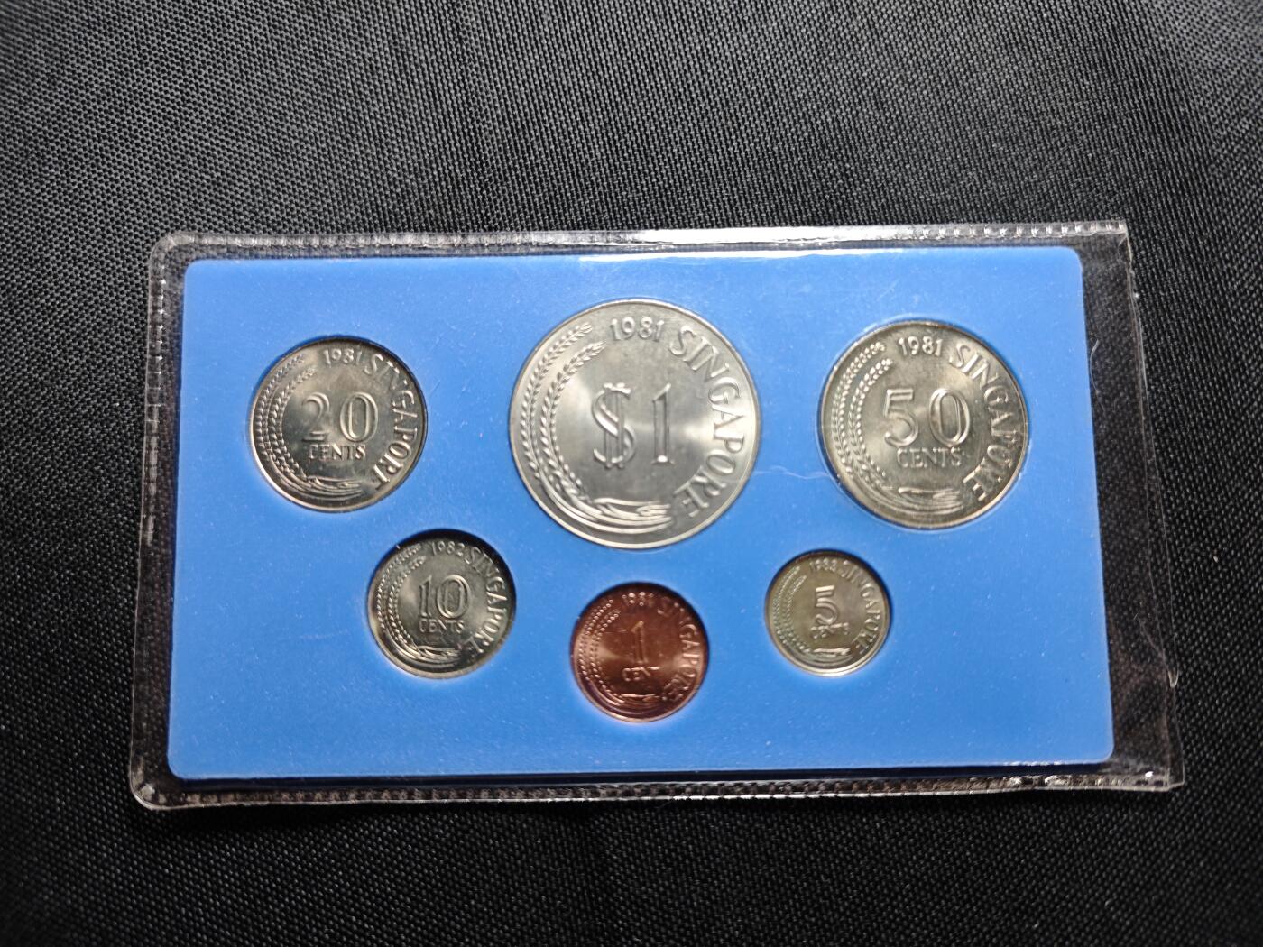 KK钱币收藏小铺   套币专场 2月预留时间 周末发货 1981新加坡动物版大小面值一套 好品