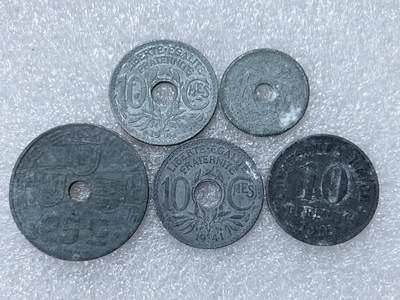 第一海外回流一元起拍收藏 散集专场  第302期 - 锌币一组 5枚