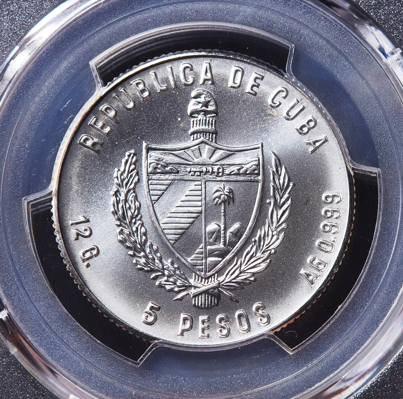 【俄甄集藏】2026年(049)03-18星期三 晚 19:30 全场包邮 古巴1985年纪念作曲家约翰·塞巴斯蒂安·巴赫诞辰200周年5比索银币，PCGS MS67，重12克，999银，发行量2000枚，唯一季军，少见品种