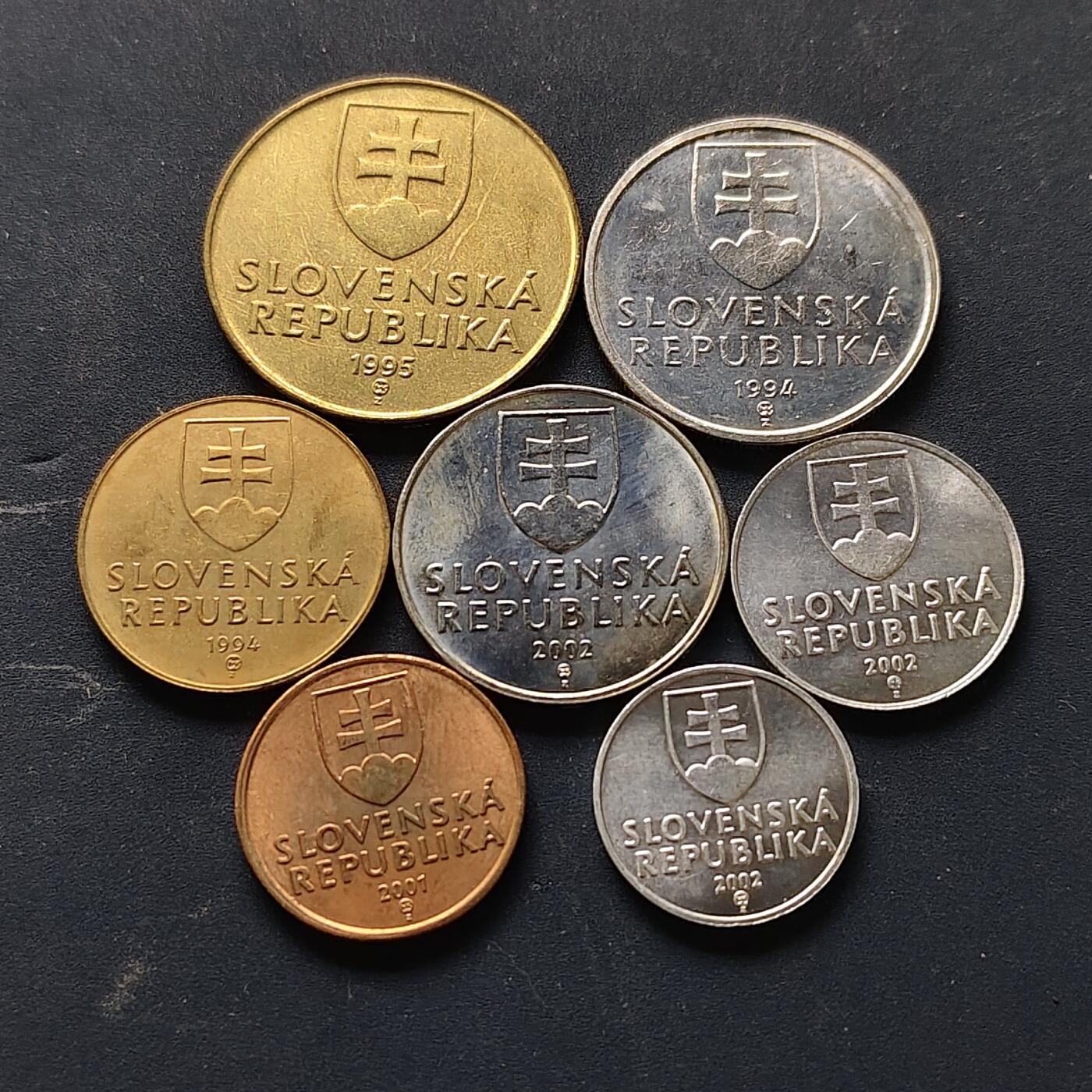 【全场包邮】纯粹捡漏拍512场 斯洛伐克1994-2002年7枚套币