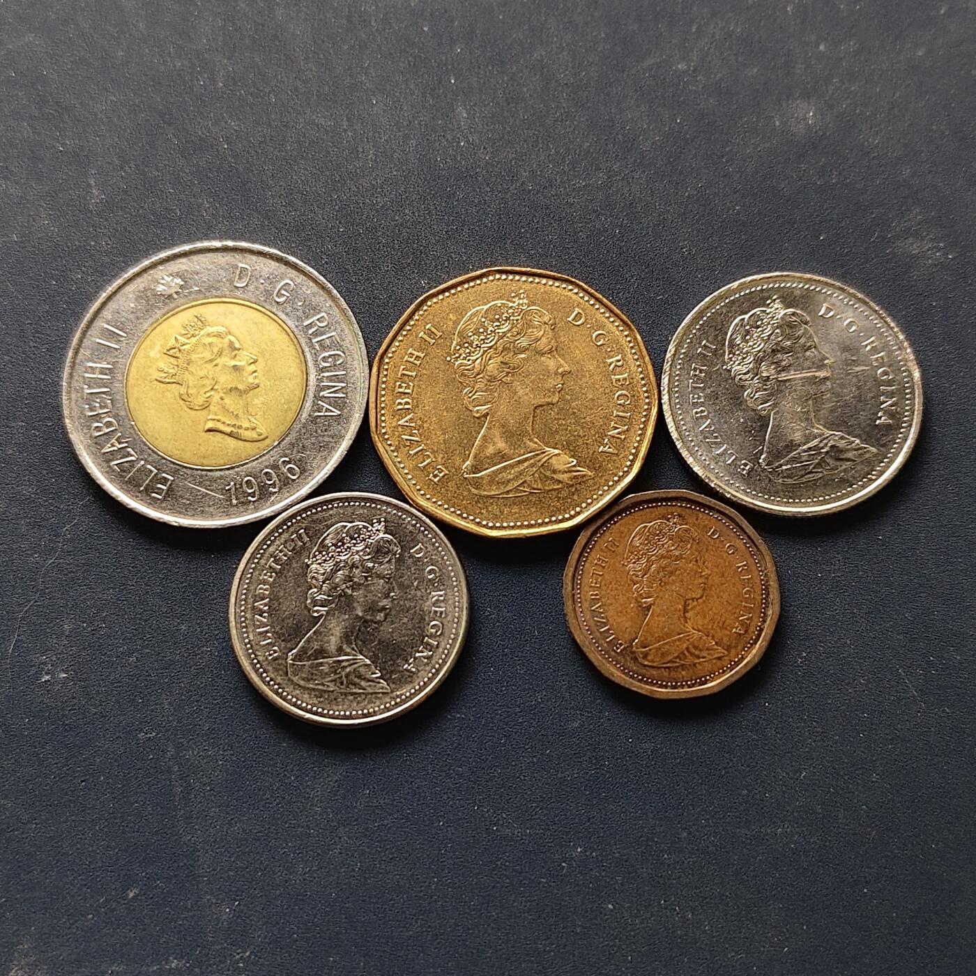 【全场包邮】纯粹捡漏拍512场 加拿大1984-1996年5枚套币