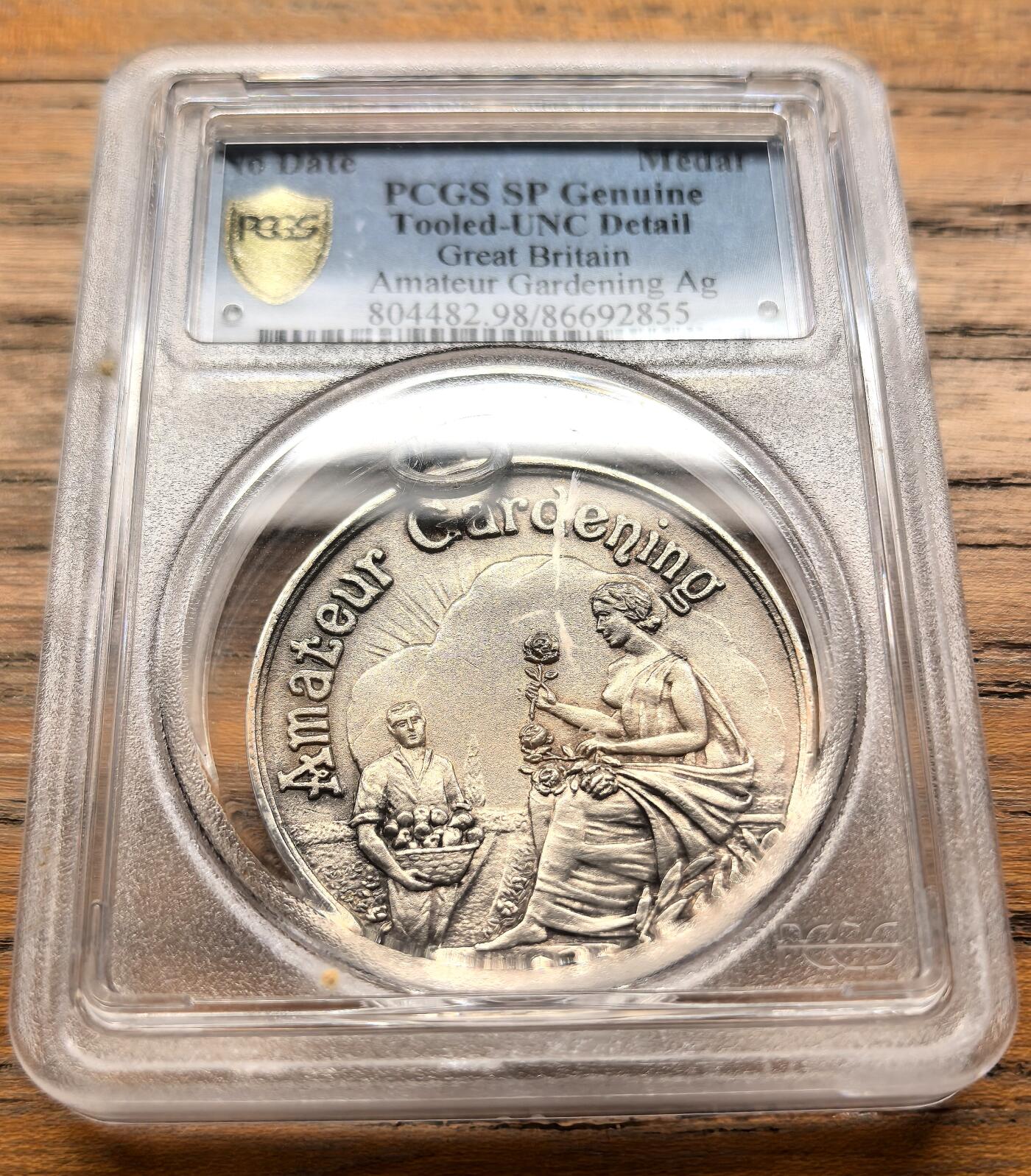凡希社世界钱币微拍第三百二十一期 无纪年英国业余园艺协会园艺成就银质奖章PCGS-UNCD