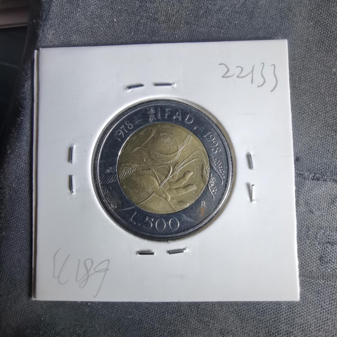 沼泽如烟--第1022场 意大利1998年500里拉纪念币