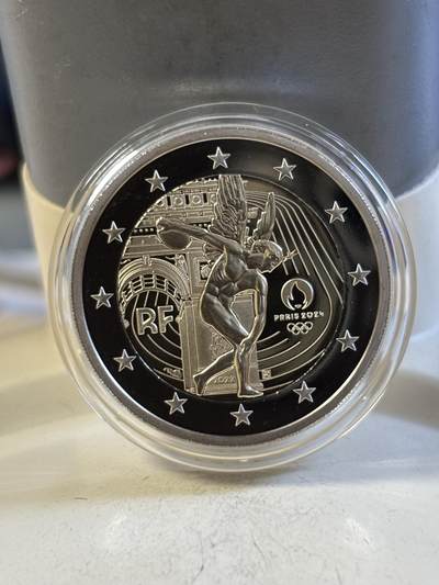 第193期拍卖 - 法国2022年巴黎2024夏季奥运会2欧精制版纪念币