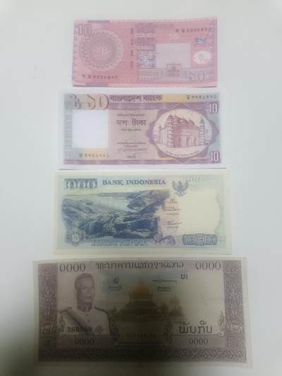 【20260317】非全新纸币和硬币第346场 - 亚洲国家4张纸币
