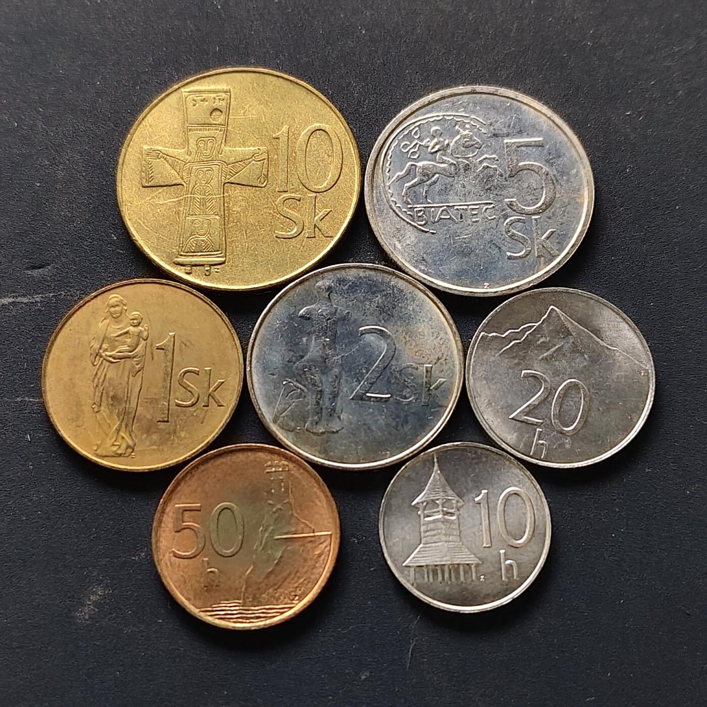 【全场包邮】纯粹捡漏拍512场 斯洛伐克1994-2002年7枚套币