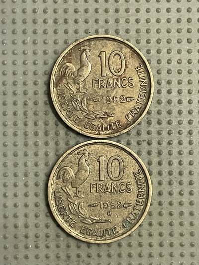 2026年第35场各国散币拍卖（总第185场） - 法国1952年10法郎2枚