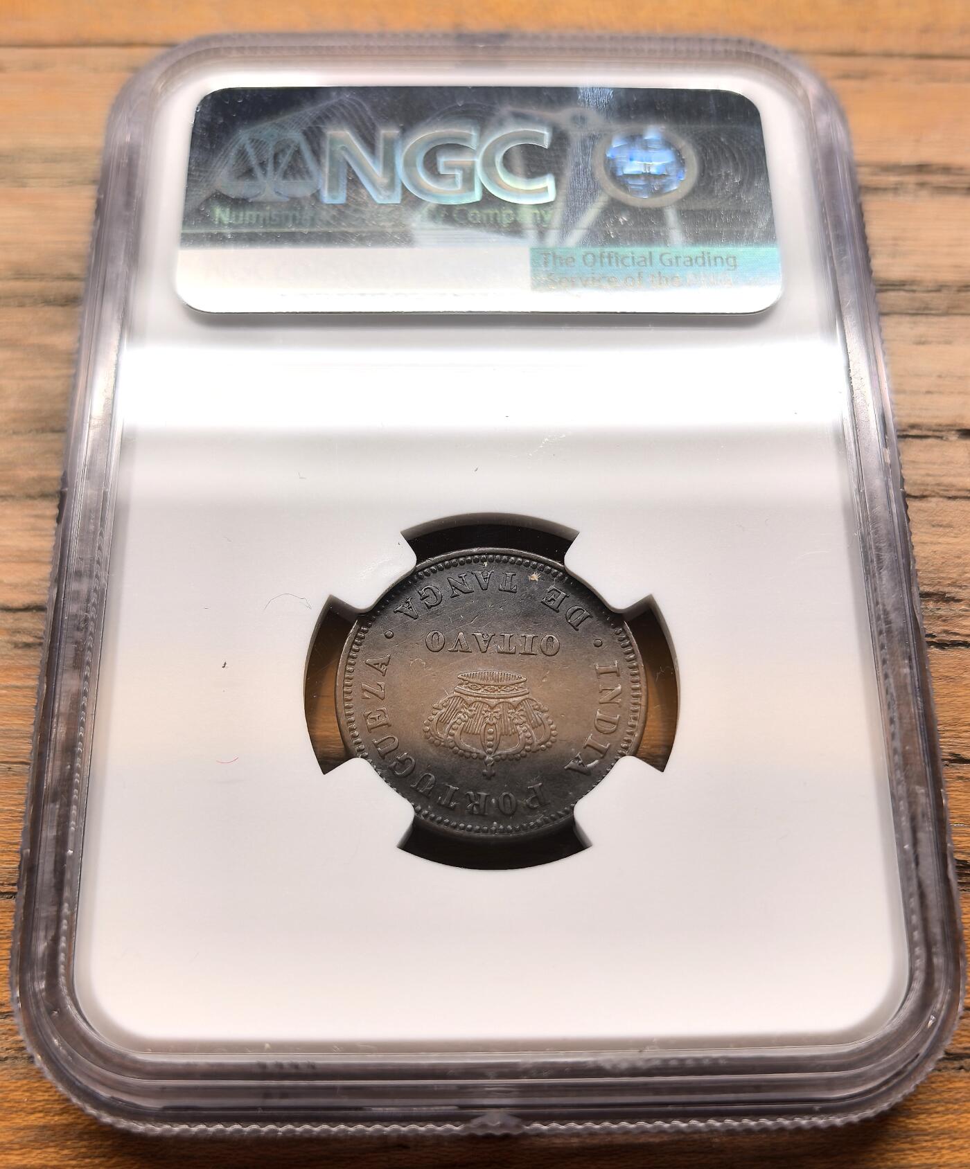 凡希社世界钱币微拍第三百二十一期 1881葡属印度1/8Tanga铜币NGC-XF45