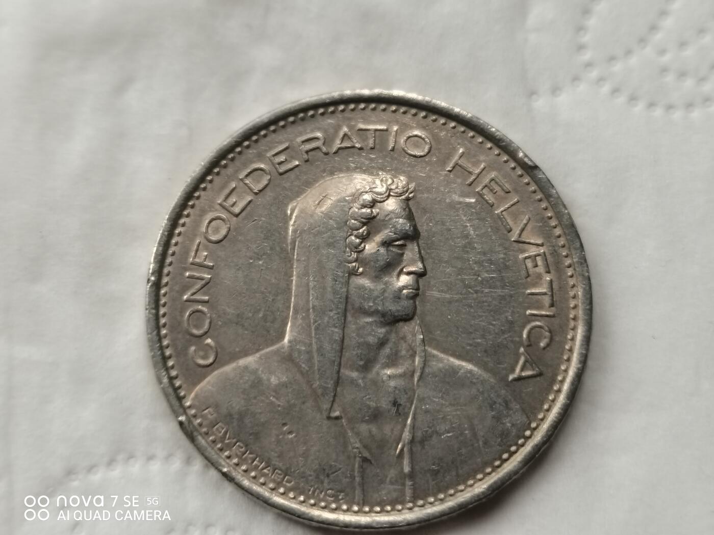 外国银币 1968年瑞士5法郎