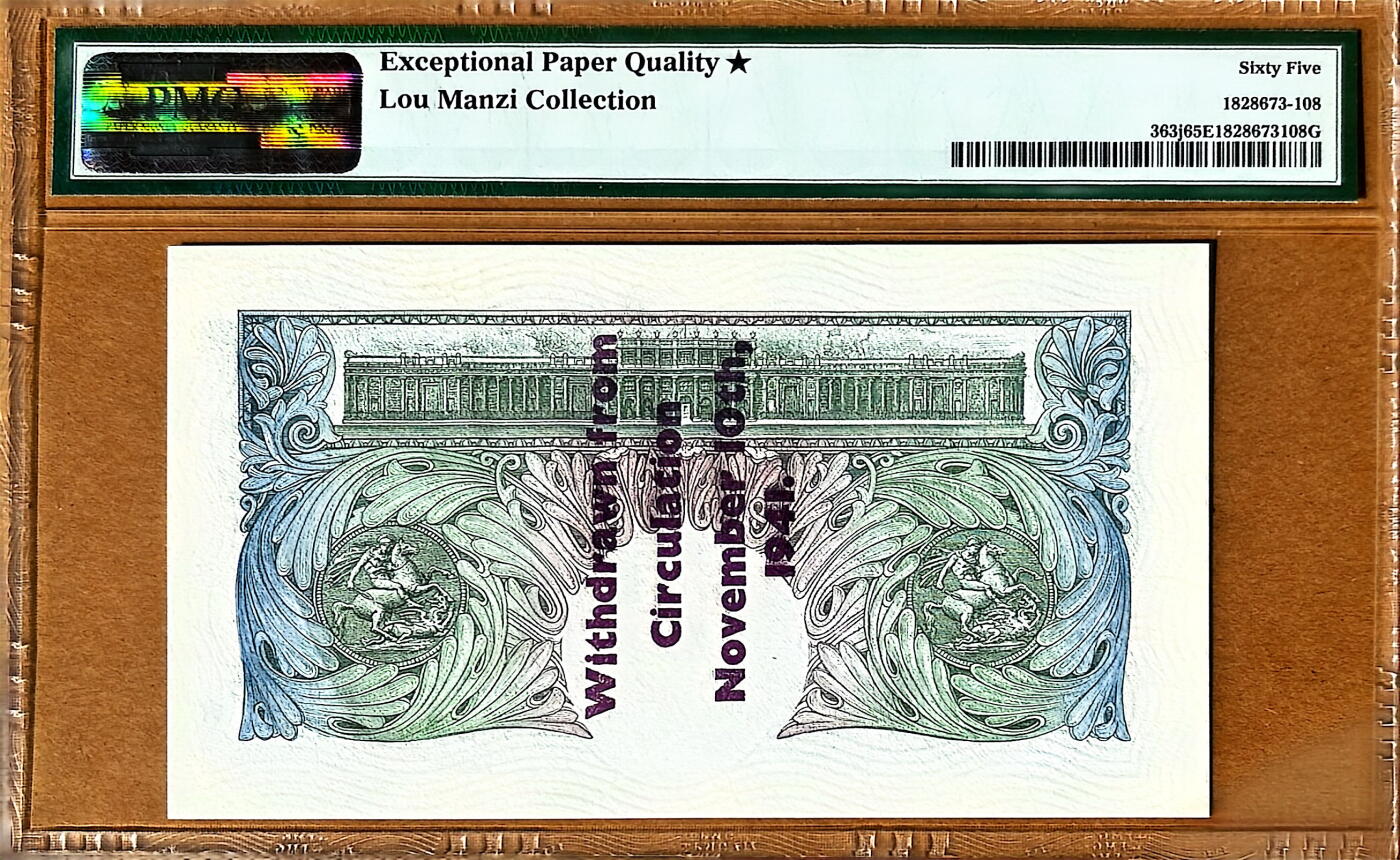 【Blue Auction】✨世界纸币精拍800期盛典——白金之夜🔥🔥🔥  G-【唯一带星可遇不可求】英国 A序列 1941年1镑PMG65EPQ星星 老壳 加盖 