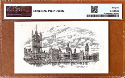 【Blue Auction】✨世界纸币精拍800期盛典——白金之夜🔥🔥🔥 G-【冠军分 无47】英国1919年1镑 PMG65EPQ 乔治五世 经典圣乔治屠龙 背面威斯敏斯特宫 PMG66EPQ 高分 