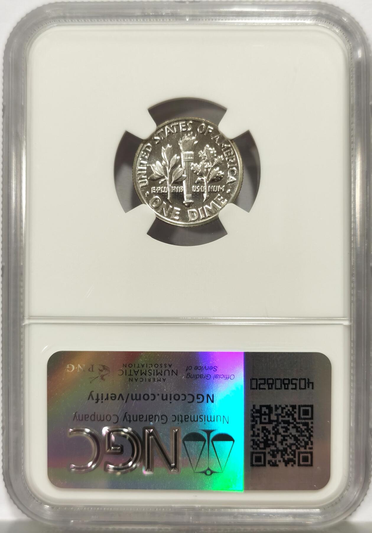 博洋堂世界钱币拍卖第165期（全场包邮） NGC PF67 美国1961年罗斯福10分银币，高分镜面