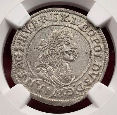 凡希社世界钱币微拍第三百二十一期 - 1671匈牙利利奥波德一世6克鲁泽银币NGC-MS62