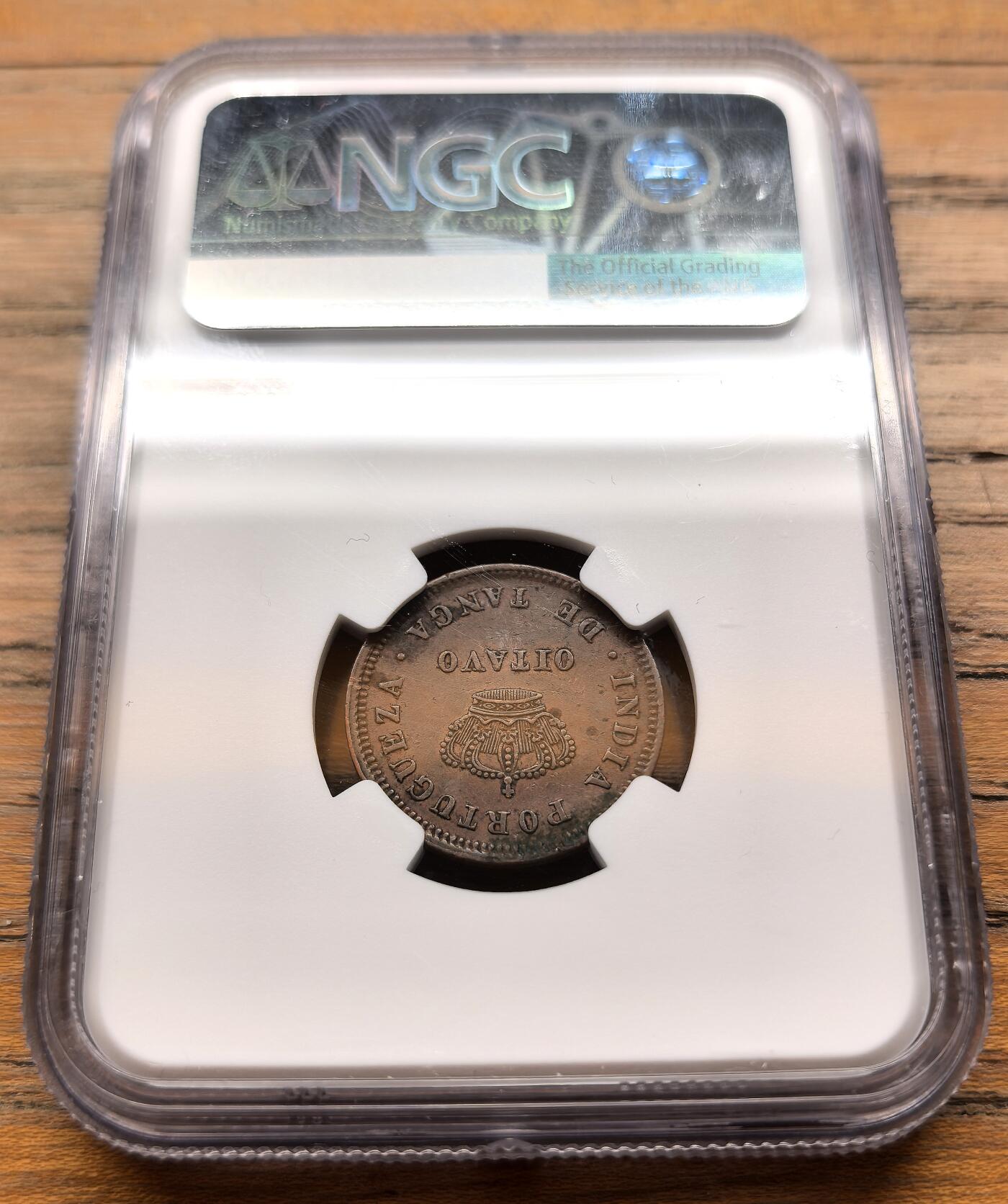 凡希社世界钱币微拍第三百二十一期 1886葡属印度1/8Tanga铜币NGC-AU50