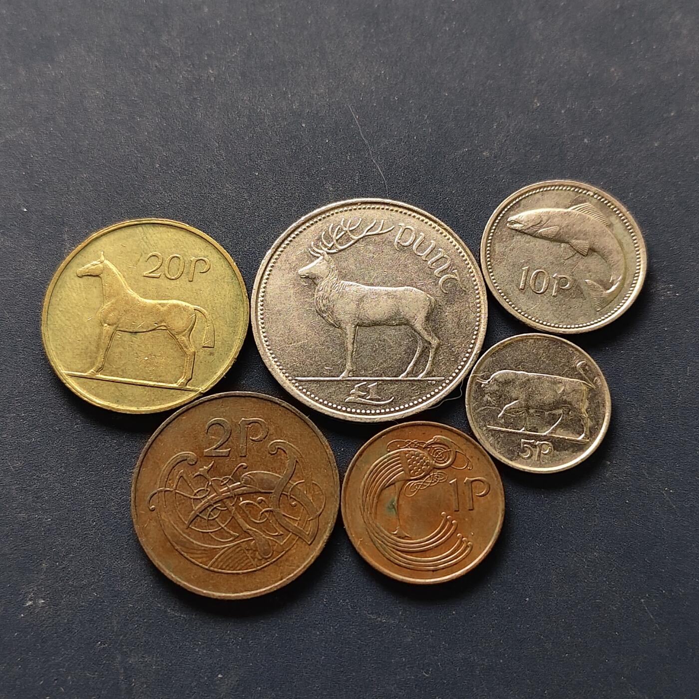 【全场包邮】纯粹捡漏拍512场 爱尔兰1971-1994年6枚套币