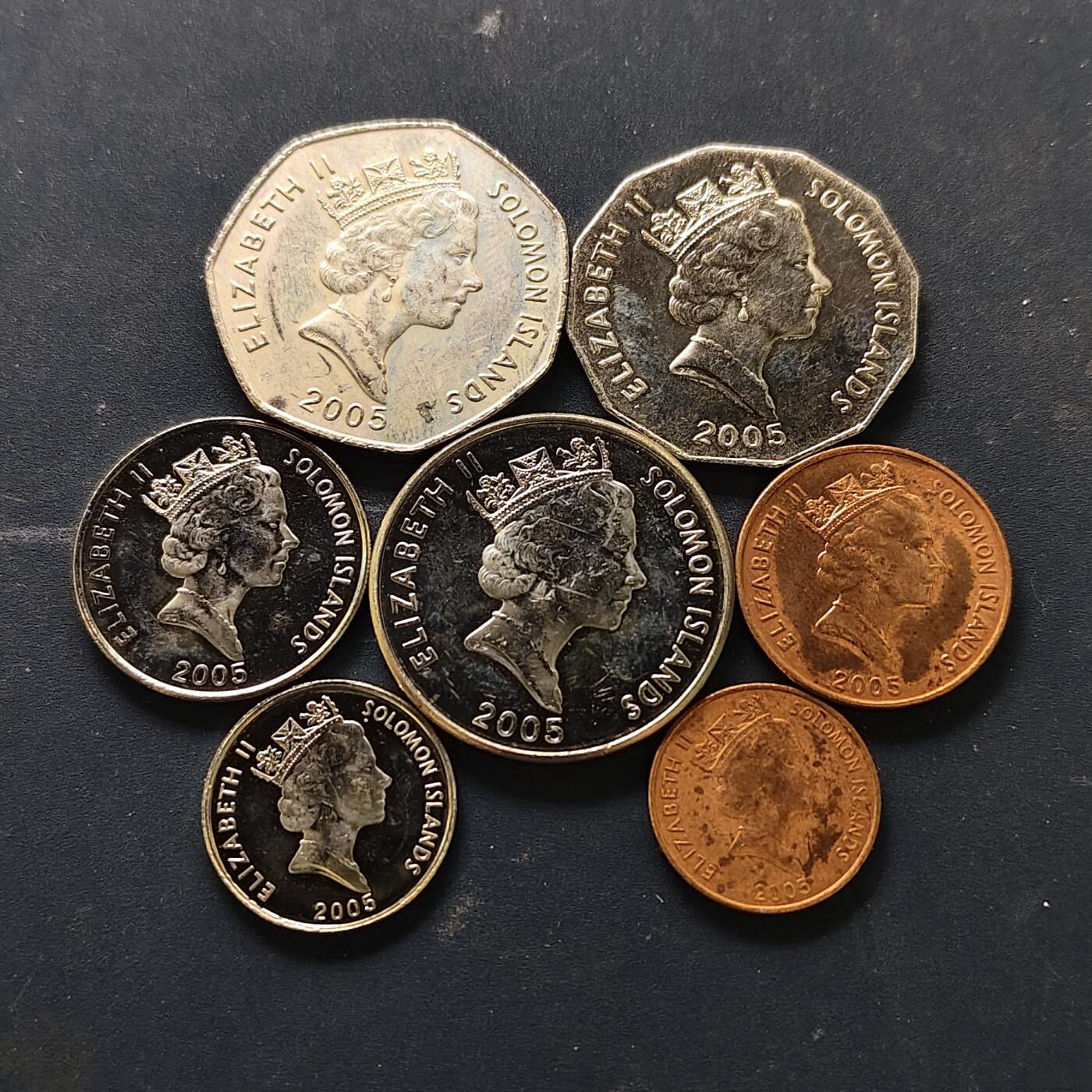 【全场包邮】纯粹捡漏拍512场 所罗门群岛2005年清年份7枚套币