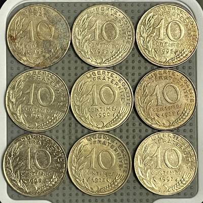 2026年第35场各国散币拍卖（总第185场） - 法国10生丁9枚