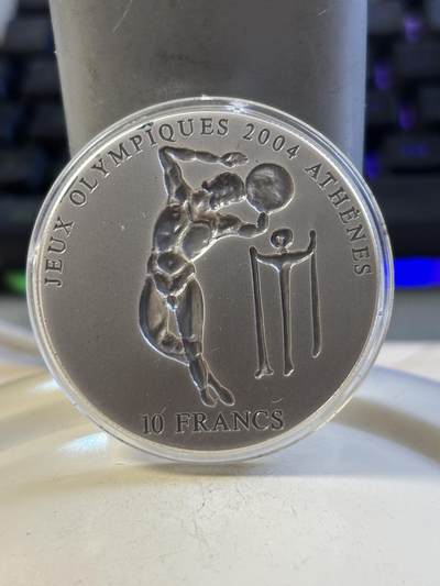 第193期拍卖 - 刚果2002年古代奥运掷铁饼者凹纪念银币，1盎司，999银