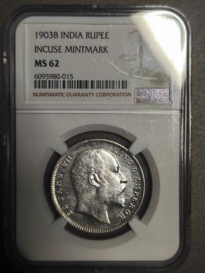 开店首拍 国内外机制币银元拍场 - NGC MS62 爱德华七世卢比 印度卢比中较少见版别 高分少见 状态难得