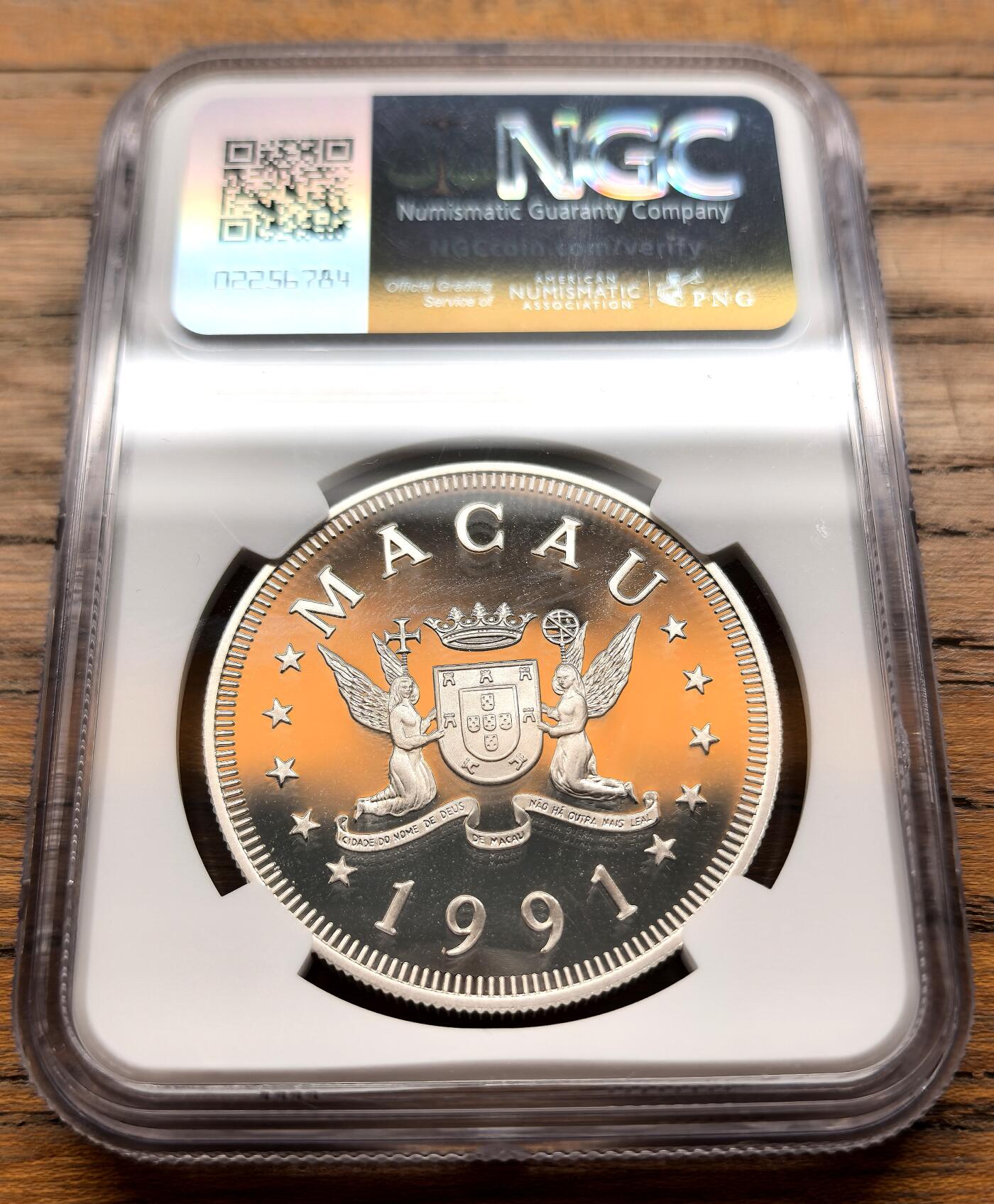 凡希社世界钱币微拍第三百二十一期 1991中国澳门二轮生肖羊年100元大银精铸NGC-PF69UC