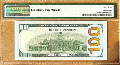 【Blue Auction】✨世界纸币精拍800期盛典——白金之夜🔥🔥🔥 U-【近全同8 倒置号 老虎8】美国 2009年100美金 PMG67EPQ 