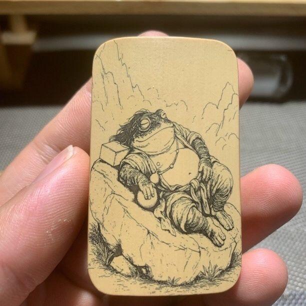 听雨轩（77）留青墨刻竹牌专场 留青墨刻36×60mm工艺精工实心玉竹牌 金砖文泰