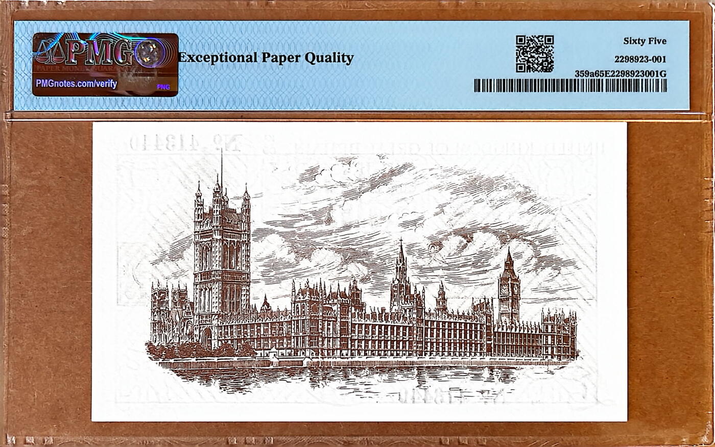 【Blue Auction】✨世界纸币精拍800期盛典——白金之夜🔥🔥🔥 G-英国 1922-23年1镑 圣乔治屠龙 乔治五世 PMG65EPQ 背面威斯敏斯特宫