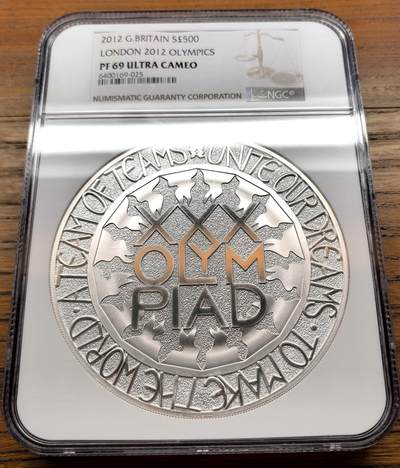 凡希社世界钱币微拍第三百二十一期 - 2012英国伦敦奥运会500英镑1公斤大银NGC-PF69UC
