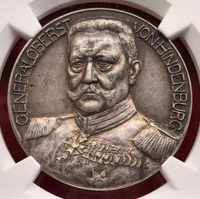 凡希社世界钱币微拍第三百二十一期 - 1914德国坦能堡&奥尔特斯堡战役大捷纪念银章NGC-MS63