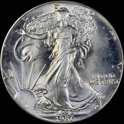 【雨安】【直播拍卖】【第0127期-裸币套币】2026-03-13 周五 19:30 (金价1132, 银价21.10) - [现代裸币] USA 美国 投资银 行走女神 1盎司 1987年