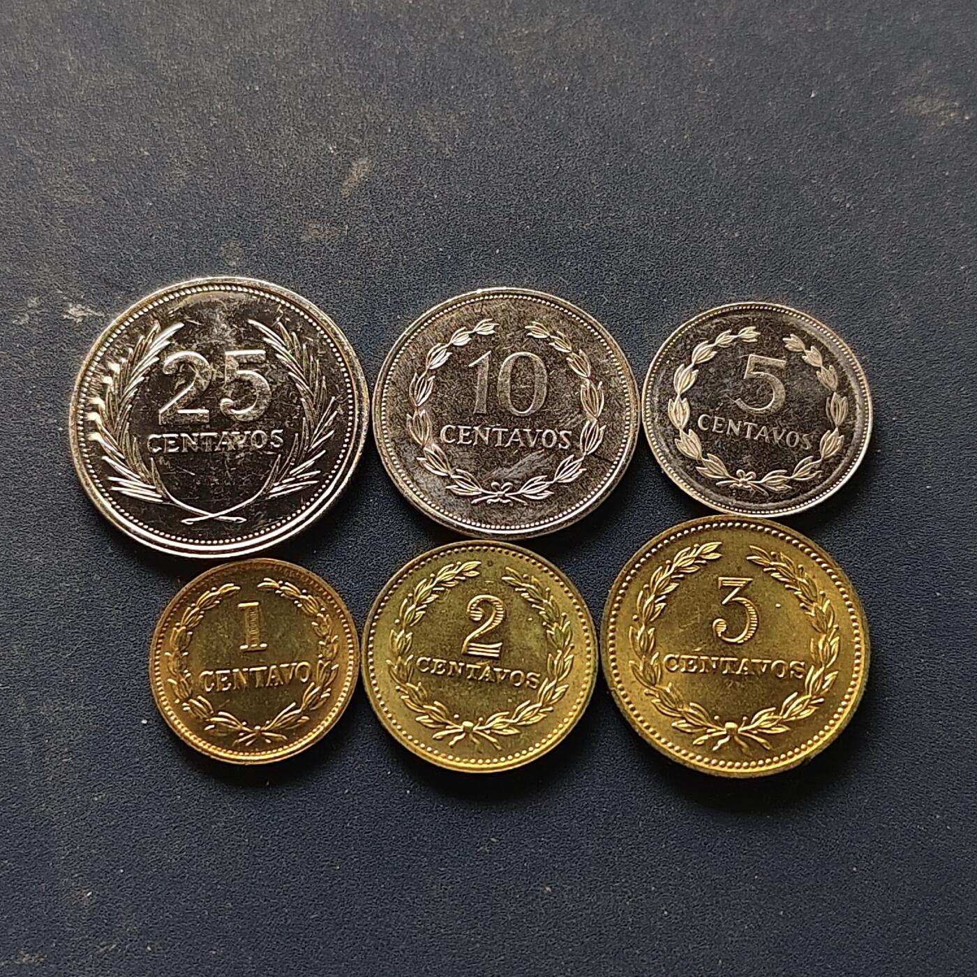 【全场包邮】纯粹捡漏拍512场 萨尔瓦多1974-1998年6枚套币