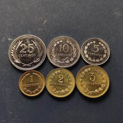 【全场包邮】纯粹捡漏拍512场 - 萨尔瓦多1974-1998年6枚套币