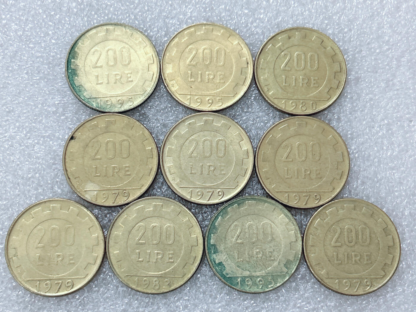 第一海外回流一元起拍收藏 散集专场  第302期 意大利200里拉硬币 10枚