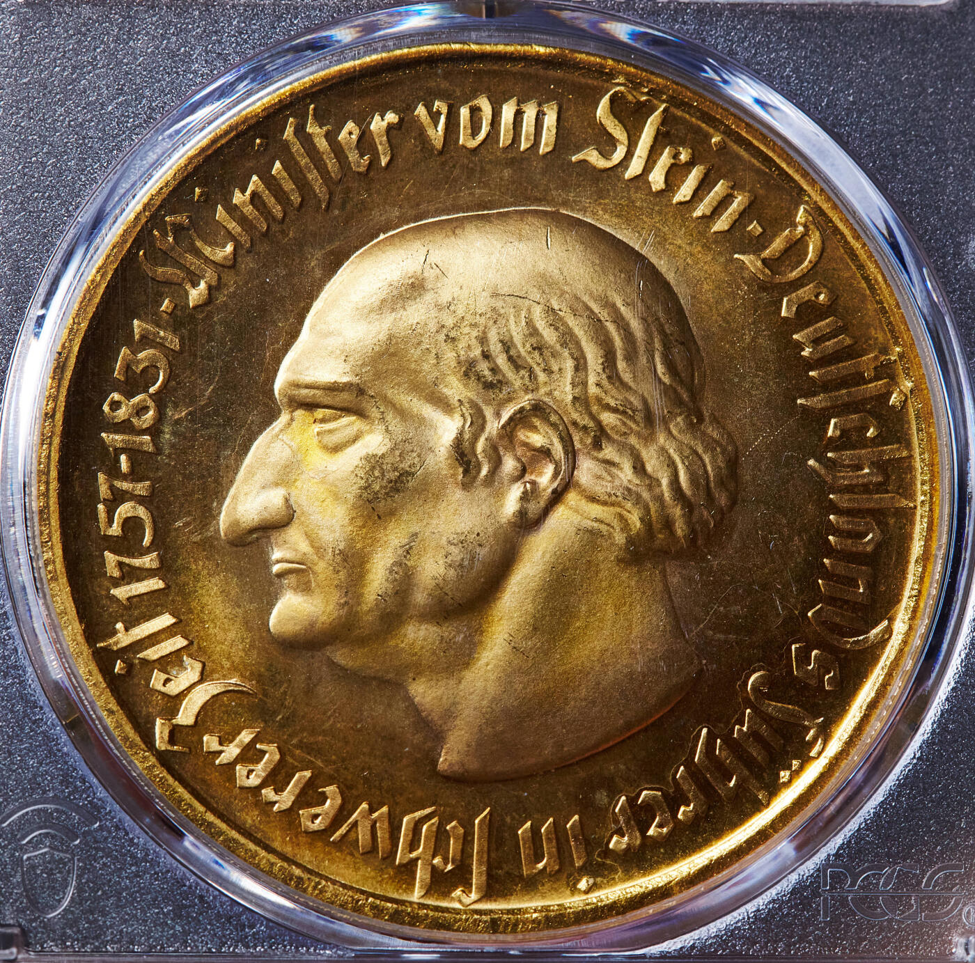 【俄甄集藏】2026年(049)03-18星期三 晚 19:30 全场包邮 德国1923年紧急时期威斯特法伦马币500万马克三行字大铜币，PCGS MS65，稀少总筋品种，金水足，类精制底板，顶级状态