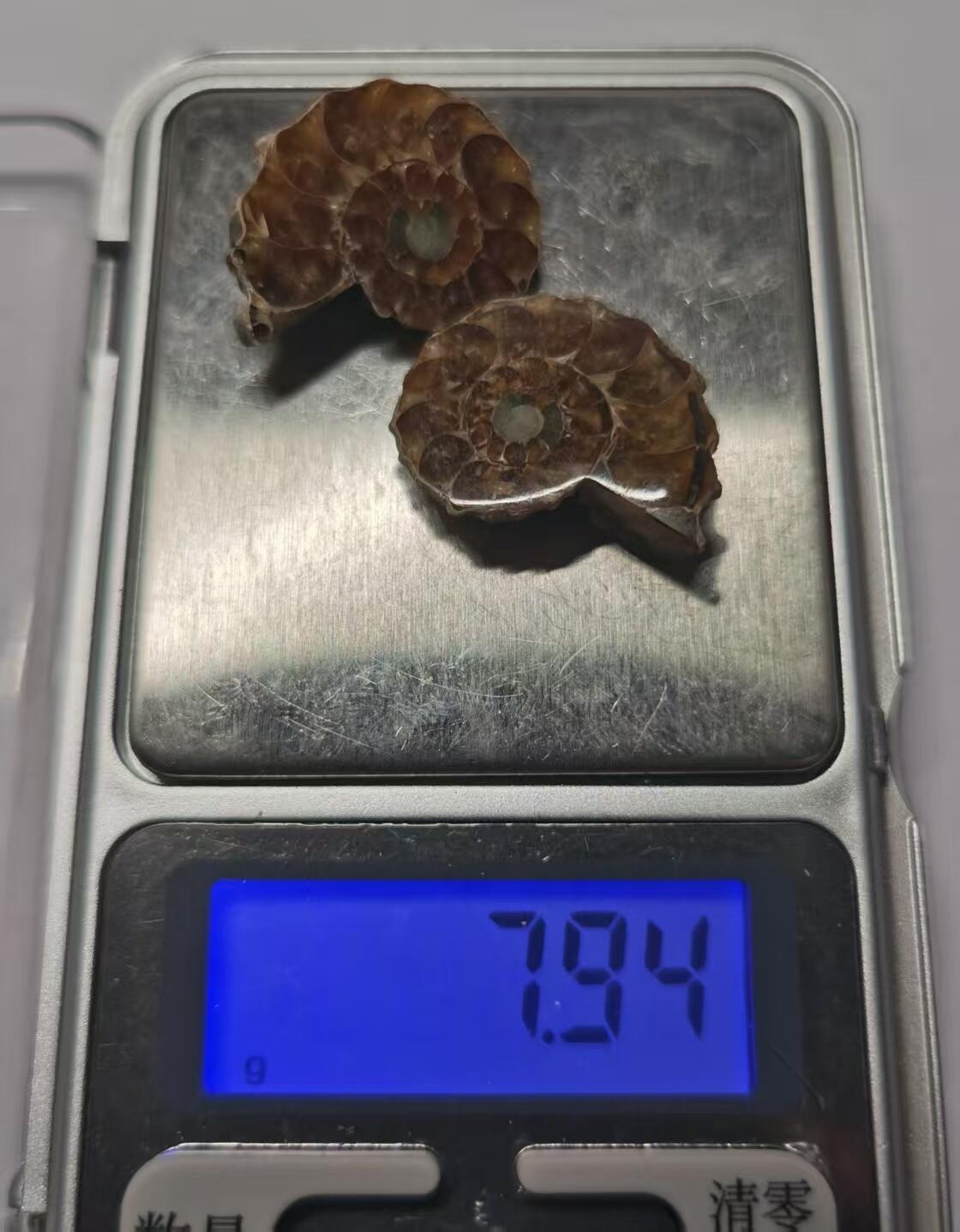 七河·世界币章水晶矿标化石杂件小拍（总第42期）（周一结标） 藏家出品X798（5）马达加斯加中生代菊石化石对开品 本件拍品由合作藏家负责邮寄