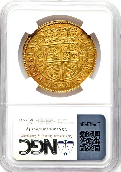 【Blue Auction】✨世界纸币精拍800期盛典——白金之夜🔥🔥🔥 S-【英国货币史上打制币过渡到机制币的产物意义深远】苏格兰 1637-42年查理一世Unite金币 国王神态威严 身着戎装铠甲 手持权杖与王权宝球 币面铸打有力细节清晰 光感十足 NGC AU55低评 这枚金币是法国雕刻师Nicholas Briot精心杰作，采用了加以改良的先进机制工艺在打制币时代独领风骚（21年一枚同分拍了近2万美金，如今金价是当时2倍多了，好品种英国金币也在涨幅中） 