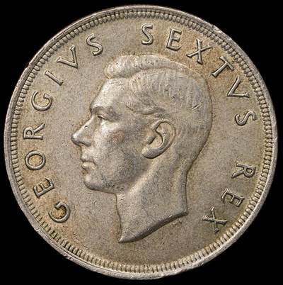 修遠堂世界钱币第107期 - 1952年南非-开普敦发现300周年5先令大银币 28.29g，50%银