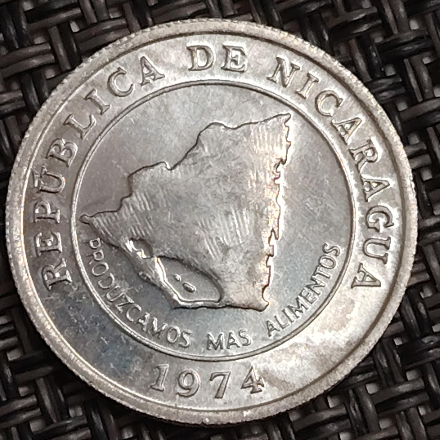 布加迪🐬～世界钱币(上海)🌾第 282 期 /  各国套币和散币 尼加拉瓜🇳🇮 1974年 10分