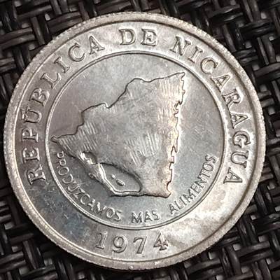 布加迪🐬～世界钱币(上海)🌾第 281 期 /  各国套币和散币 - 尼加拉瓜🇳🇮 1974年 10分