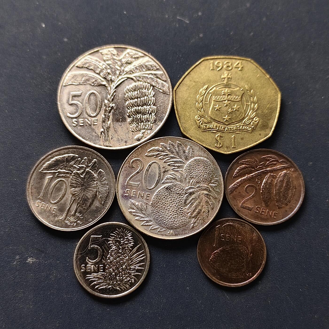 【全场包邮】纯粹捡漏拍512场 萨摩亚1984-1996年7枚套币