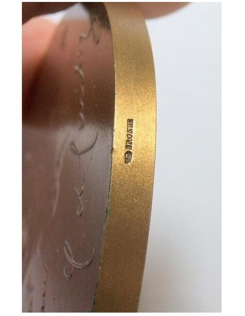 【艺术】法国艺术大章 戴高乐稀见青年像+故居高浮雕精制超大铜章 78MM 230克