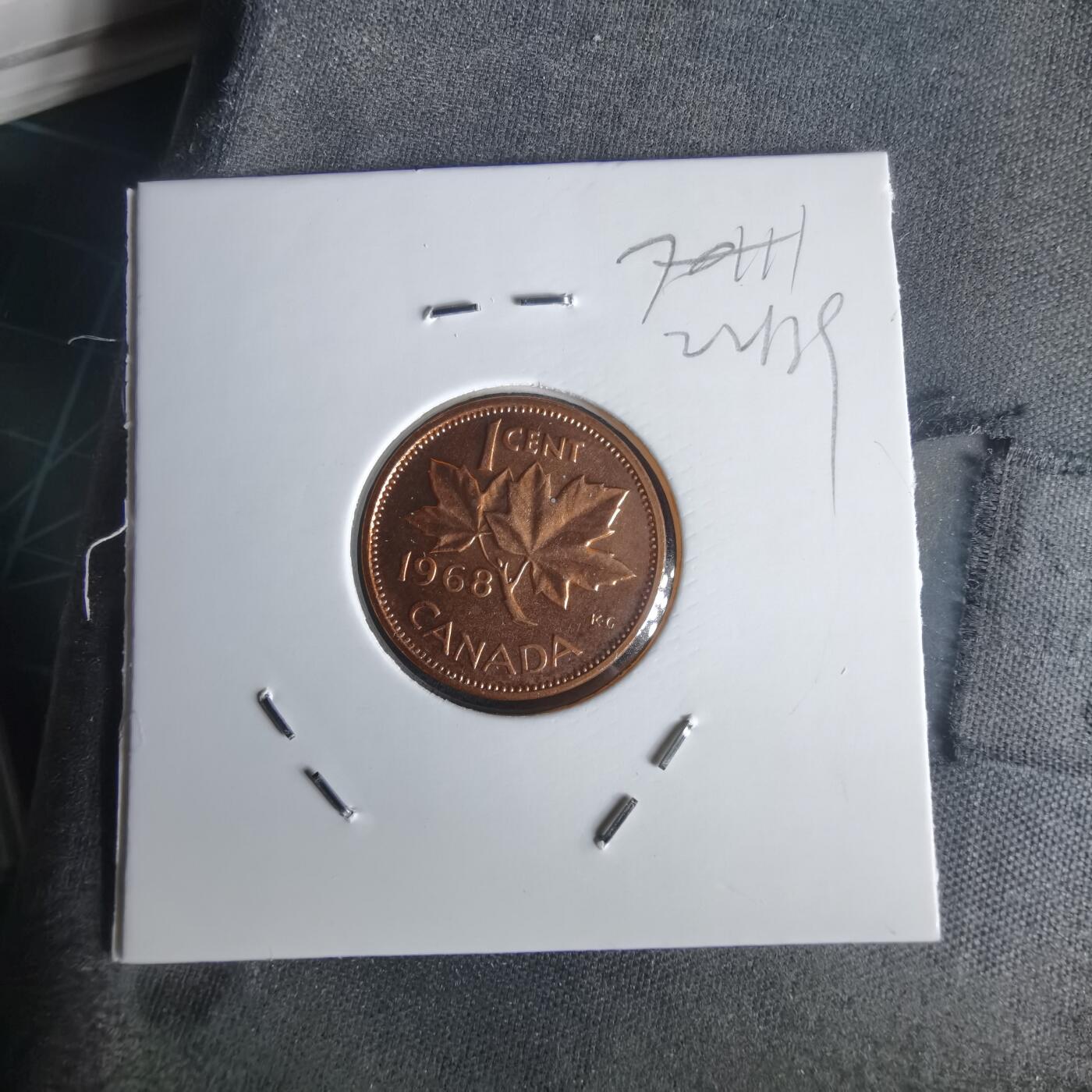 沼泽如烟--第1022场 加拿大1968年一分精制币