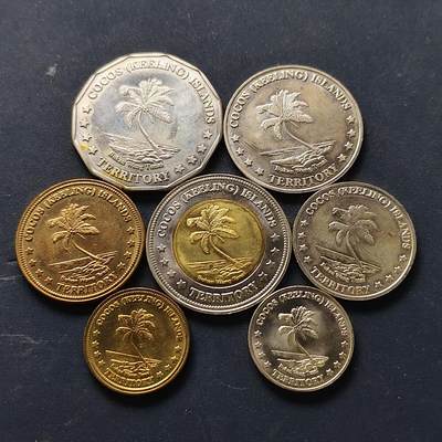【全场包邮】纯粹捡漏拍512场 - 科科基林斯群岛2004年清年份7枚套币